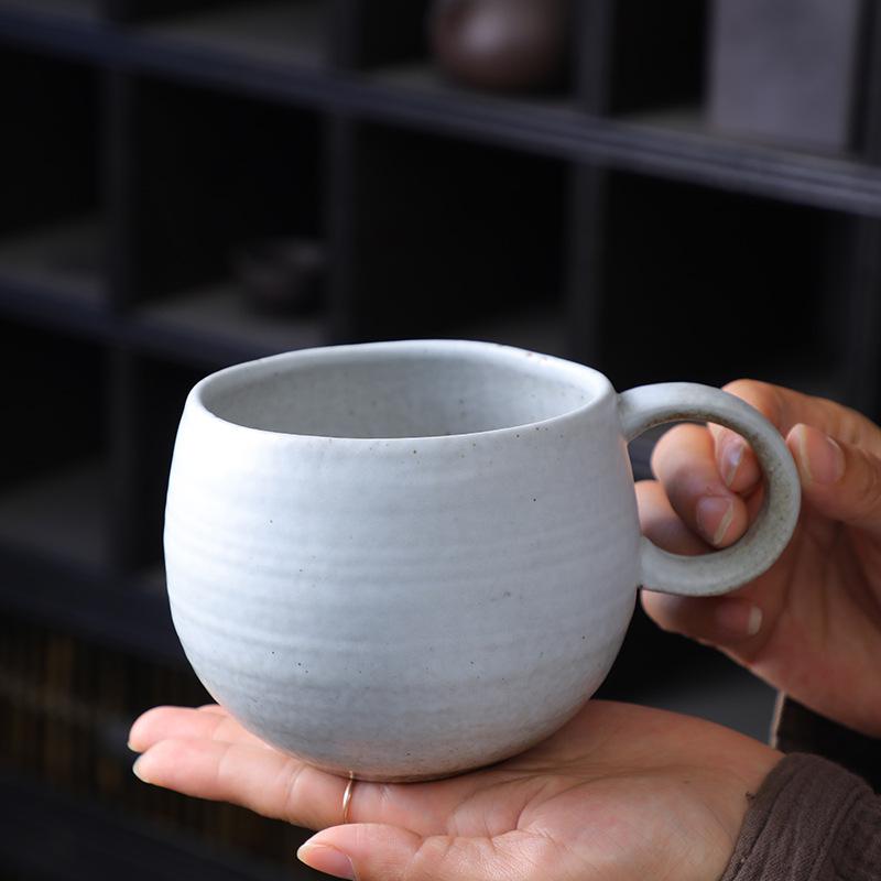 Retro Japanese Large-Capacity Ceramic Cup Coarse Pottery Coffee Cup Breakfast Cup Kiln Vintage Cup
