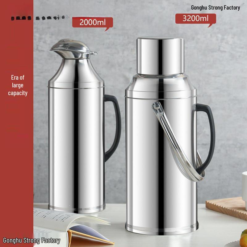 Large Capacity Stainless Steel Teapot & Thermos for Dorm Use