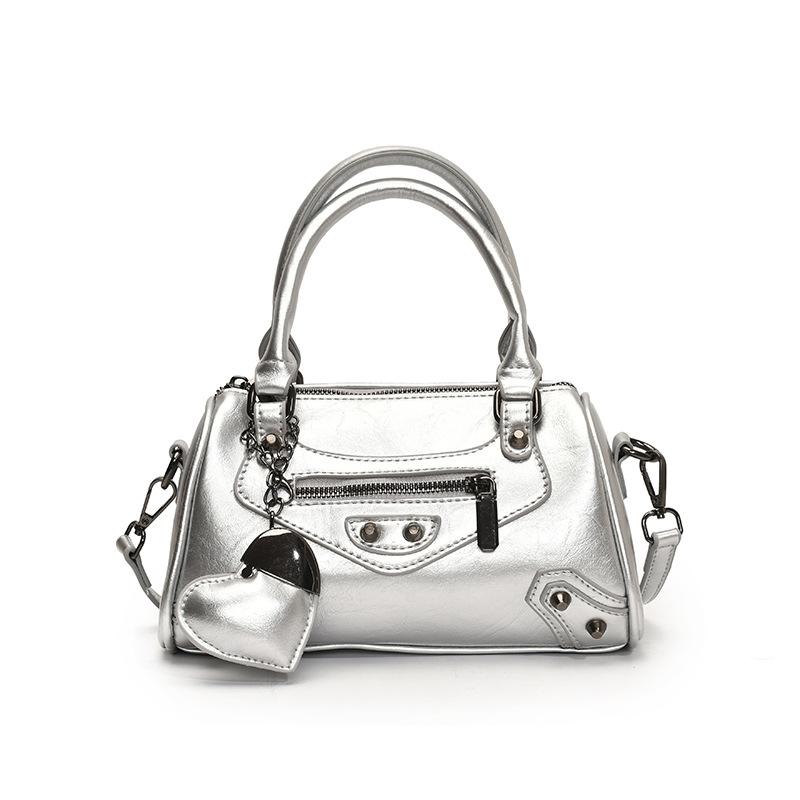 Премиальная сумка Rivet Spice Girl Style Женская трендовая сумка Boston Сумка через плечо Niche серебряный