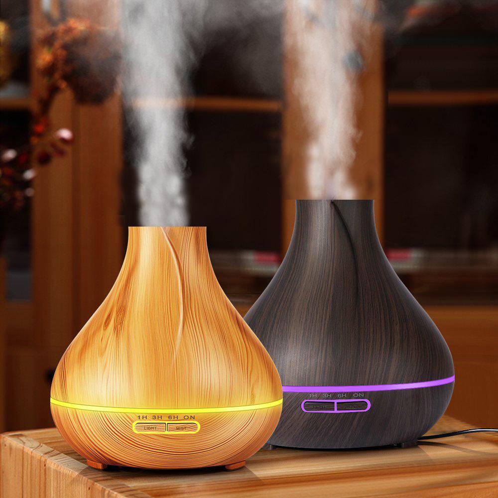 Wood Grain Ultrasonic Aromatherapy Night Light Humidifier Japanese Plug белый