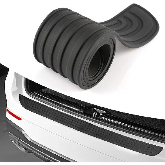 Car Rear Bumper Protector, 35Inch X3.15Inch Rear Bumper Protector, Car Rear Bumper Edge Guards, Trunk Anti-Collision Sticker, Rubber Anti-Scratch 35×3.15in
