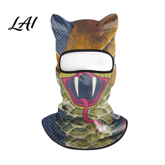 Cappuccio con Fantasia di Animali Realistica Maschera Integrale 3D con Orecchie Antivento Maschera Facciale da Ciclismo per Autunno Sci Inverno Copertura Protezione Solare Costume di Halloween