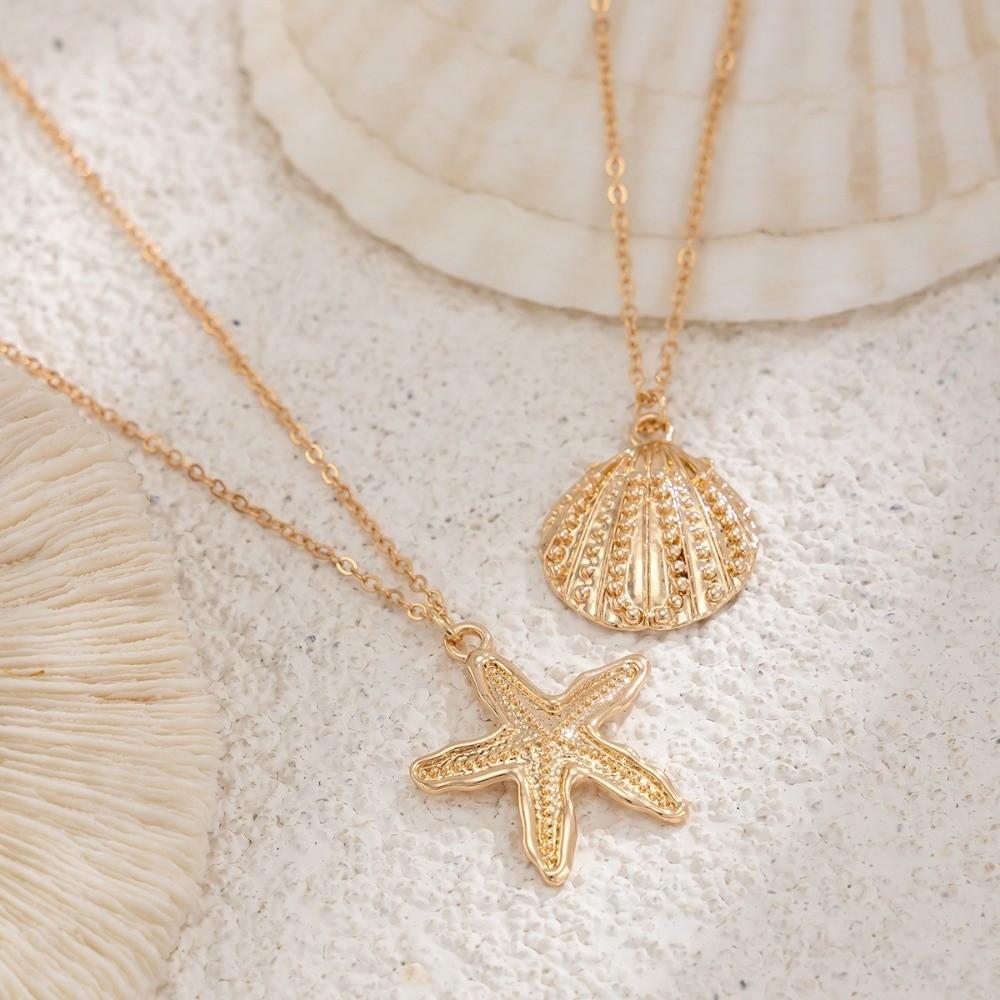 2 Pcs/ Set Pendant Bikini Belly Chain Metal Body Chain Jewelry Gift Starfish Waist Chain  Beach