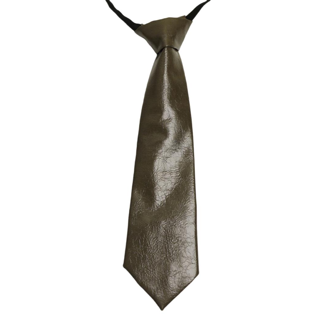 Campus Preppy Necktie Faux Leather Neck Tie Student Uniform Adjustable Pre Tied Neck Tie Shirt Collar Neckwear for Women