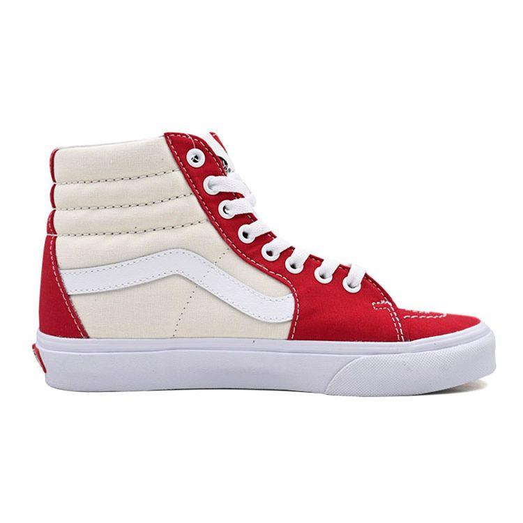 Vans Sk8 High Top Skate Shoes Unisex Sneakers White Red VN0A32QG4FX
