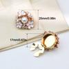 1PC Alloy Pearl Round Shirt Buckle Rhinestone Flower Cufflinksble  for Shirt Dress Decoration