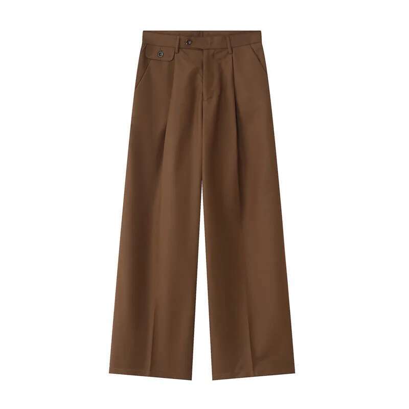 BeatStreet Men's Wear Spring New Suit Pants Loose Straight Korean Fashion Simple Solid Color Male Casual Trousers Wide Leg