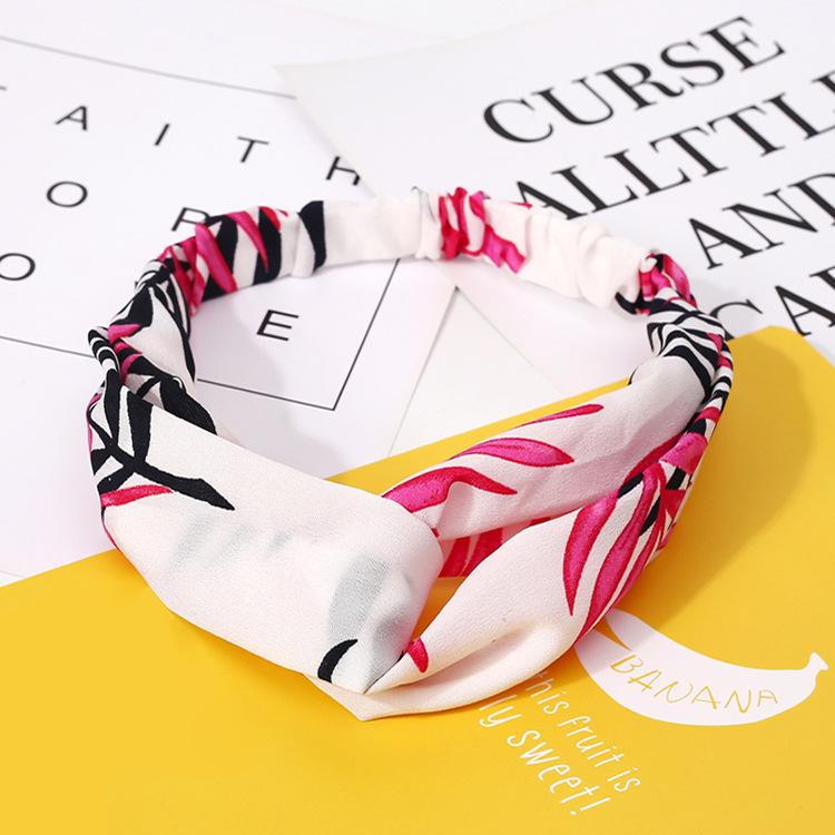 Kvinners Pannebånd Mote Jenter Bohemsk Trykt Kryss Hårbånd Vintage Turban Hårstrikker Bandana Hodeplagg Tilbehør scrunchie