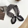Silk scarf neck cotton and linen small square scarf women's cashew fruit decorative scarf plaid silk scarf women's autumn hair accessories