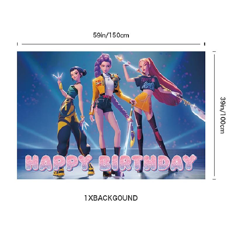 Kpop Ddemon Hunters Poster Wall Decoration Hanging Decoration Girl Bedroom Wall Decor Party Background Cloth Hanging Painting