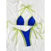 Bikini Sexy con Lacci Colore a Contrasto Set Costume da Bagno da Donna Diviso Bikini da Spiaggia 2026 Nuovo Bikini Senza Schiena per Tutte le Stagioni Set 2 Pezzi