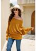 Autumn Winter Women's Plus Size One-Shoulder Cable Knit Batwing Sweater Pullover