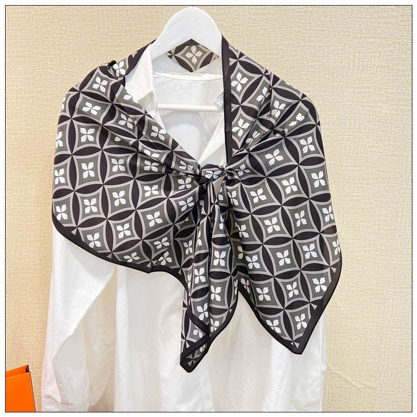 Light Luxury Astrolabe Silk Silk Scarf Spring And Autumn Medium And Long Bow Mulberry Silk Streamer Holiday Gift