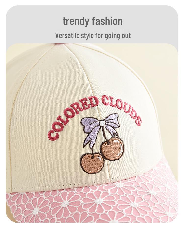 Stylish Cartoon Embroidered Duckbill Baseball Cap for Girls with Sun Protection.