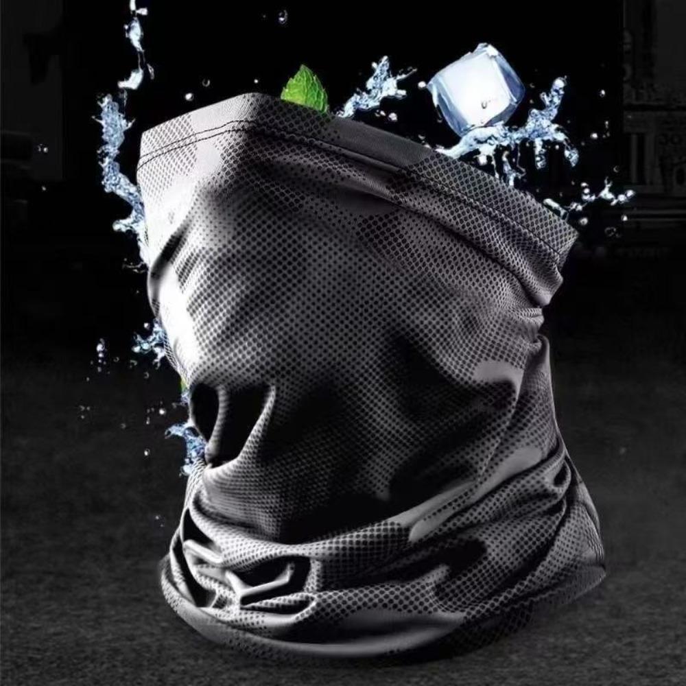 

Camouflage Men s Sunscreen Sleeves Ice Silk Neck Gaiter Fashion Face Mask Cycling Dark Grey-Mask