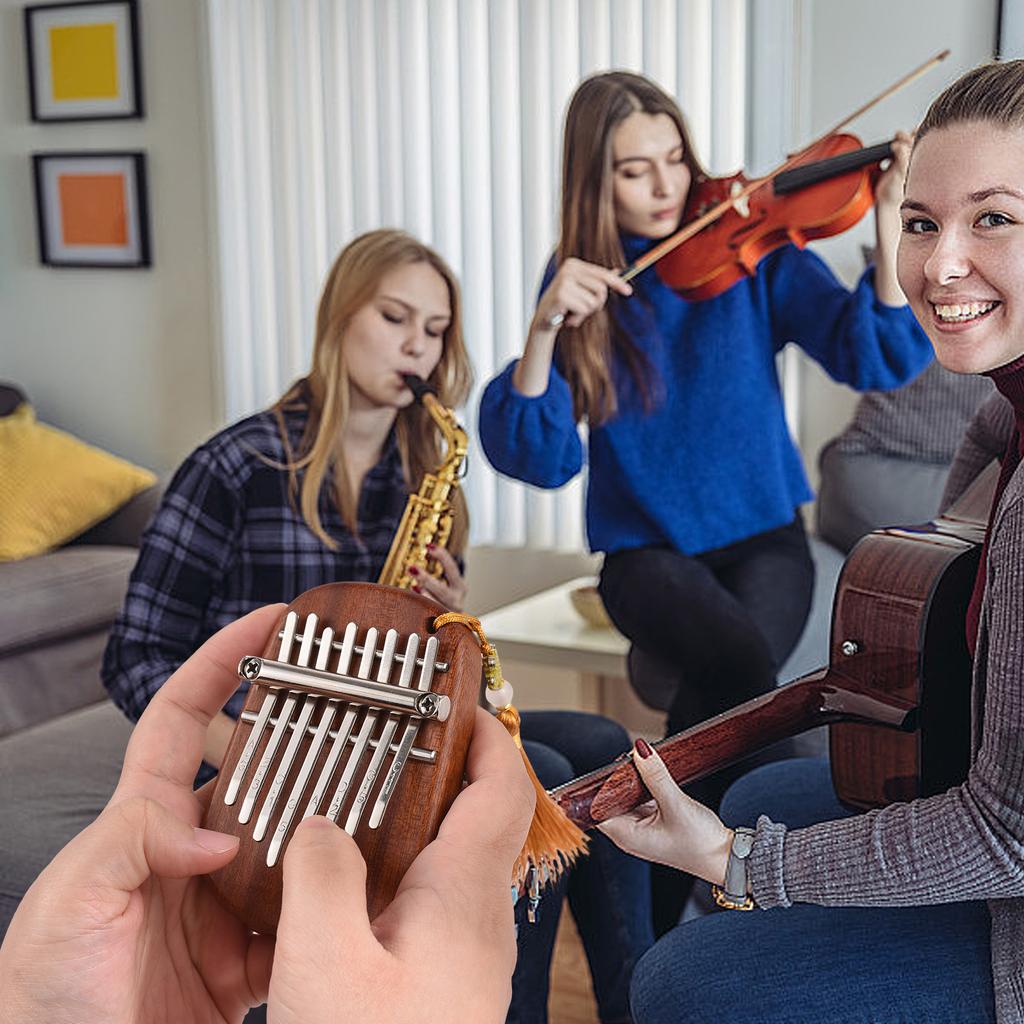 Kalimba Mini Thumb Piano 8 Keys Portable Musical Instrument Kalimba Thumb Piano with Tune Hammer