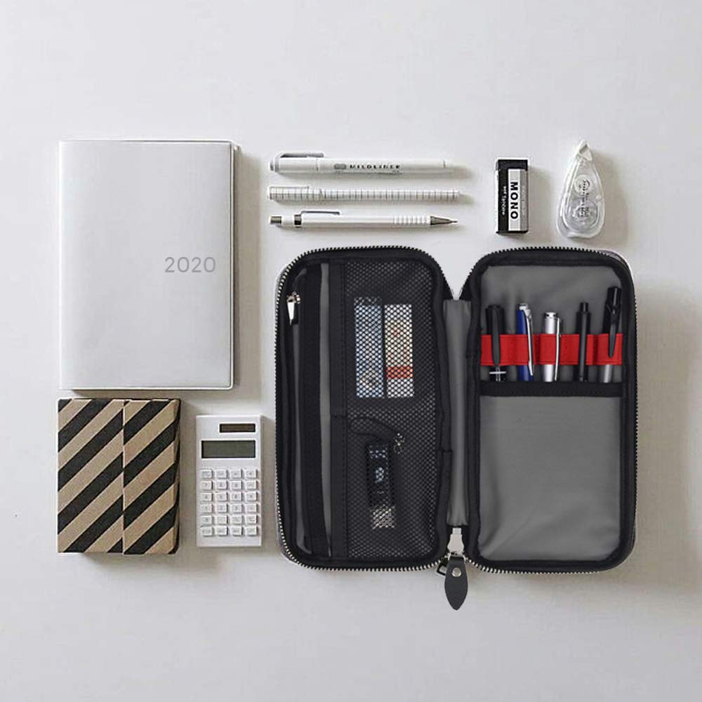 Mu Leather Pencil Case with Large Multifunctional Pen Stylish and Simple Design for Working Boys and Stationery Capacity, Holder, Adults, Girls,