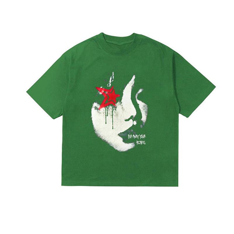 Y2K Cotton Tshirt Men Hip Hop Clothes Punk Grunge Goth High Street Pullover Harajuku Graphic Print Short Sleeve Top EMO Unisex