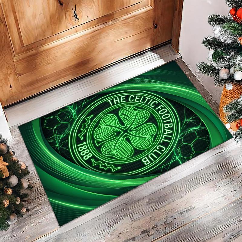 Tappeto Morbido Antiscivolo per Interni con Motivo Calcio Celtic FC, Tappetino Decorativo Sportivo per Camera da Letto