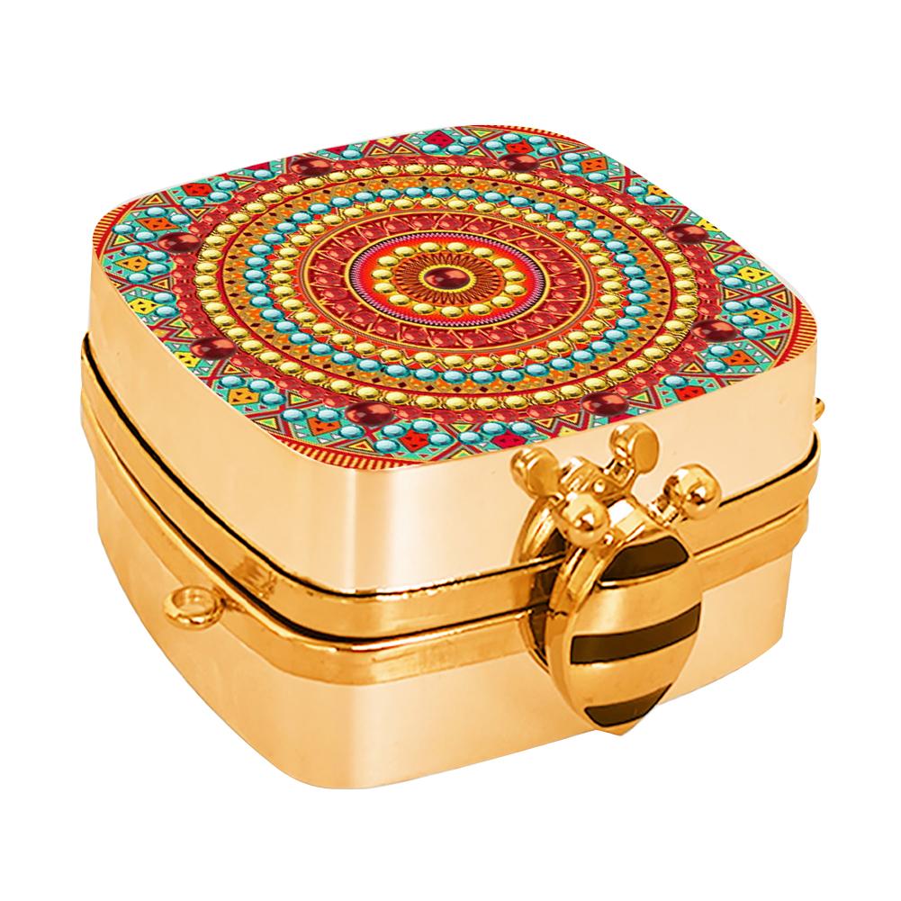 

Peacock Diamond Painting Mirror Organizer Box Mini DIY Diamond Art Makeup Bag 5D Diy Coin Purse for Earrings Necklace Rings