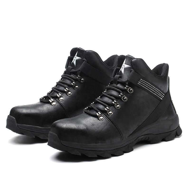 Men Leather Work Safety Shoes Working Sneakers Male Indestructible Work Shoes Men Boots Lightweight Men Shoes Safety Boots Brown