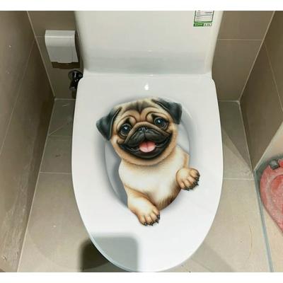 3D Cat Toilet Stickers Wall Stickers Toilet Toilet Cover Decoration Renovation Self-adhesive Wall Stickers