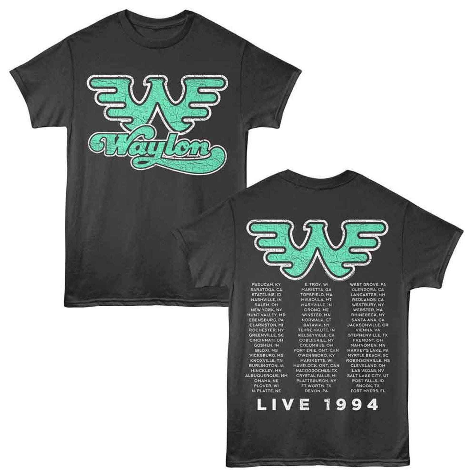 Waylon Jennings Live 1994 Smoke T-Shirt S