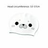 Gorro de Natación Impermeable Gorra con Estampado de Animales de Dibujos Animados Linda Gorra de Silicona para Nadar Uso en Piscina