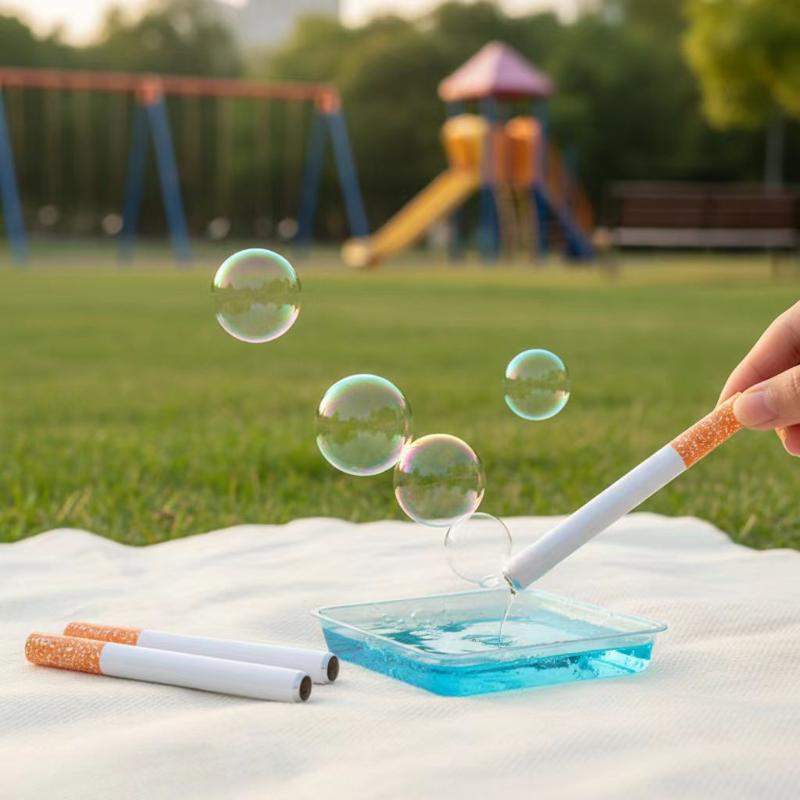 2/3Pcs Creative Cigarette Shaped Plastic Pipe Decompression Toys Bubble Cigarette Packs Cigarette Accessories Holiday Gifts
