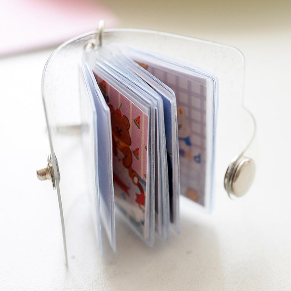 2 Inch Mini Photo Album Page Sequins Transparent Sequins Photo Card Holder Binders Albums Portable Key Chain