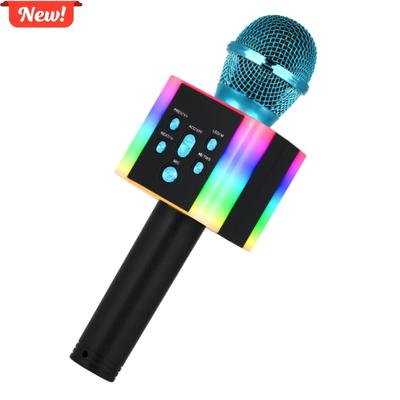 Handheld Wireless Bluetooth Karaoke Microphone Speaker, Supports TWS/FM Radio/TF Card Playback/HiFi Stereo, Portable KTV Device