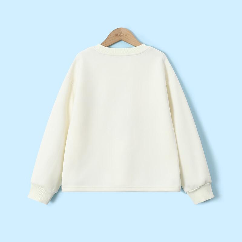 Montagut 2026 Girls' Spring/Autumn Round Neck Letter Print Sweatshirt
