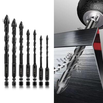 Juego de puntas de broca cruzada de carburo, resistentes a la corrosión, resistentes a la corrosión, súper afiladas, compatibles con ancho Industrial, 7 Uds.