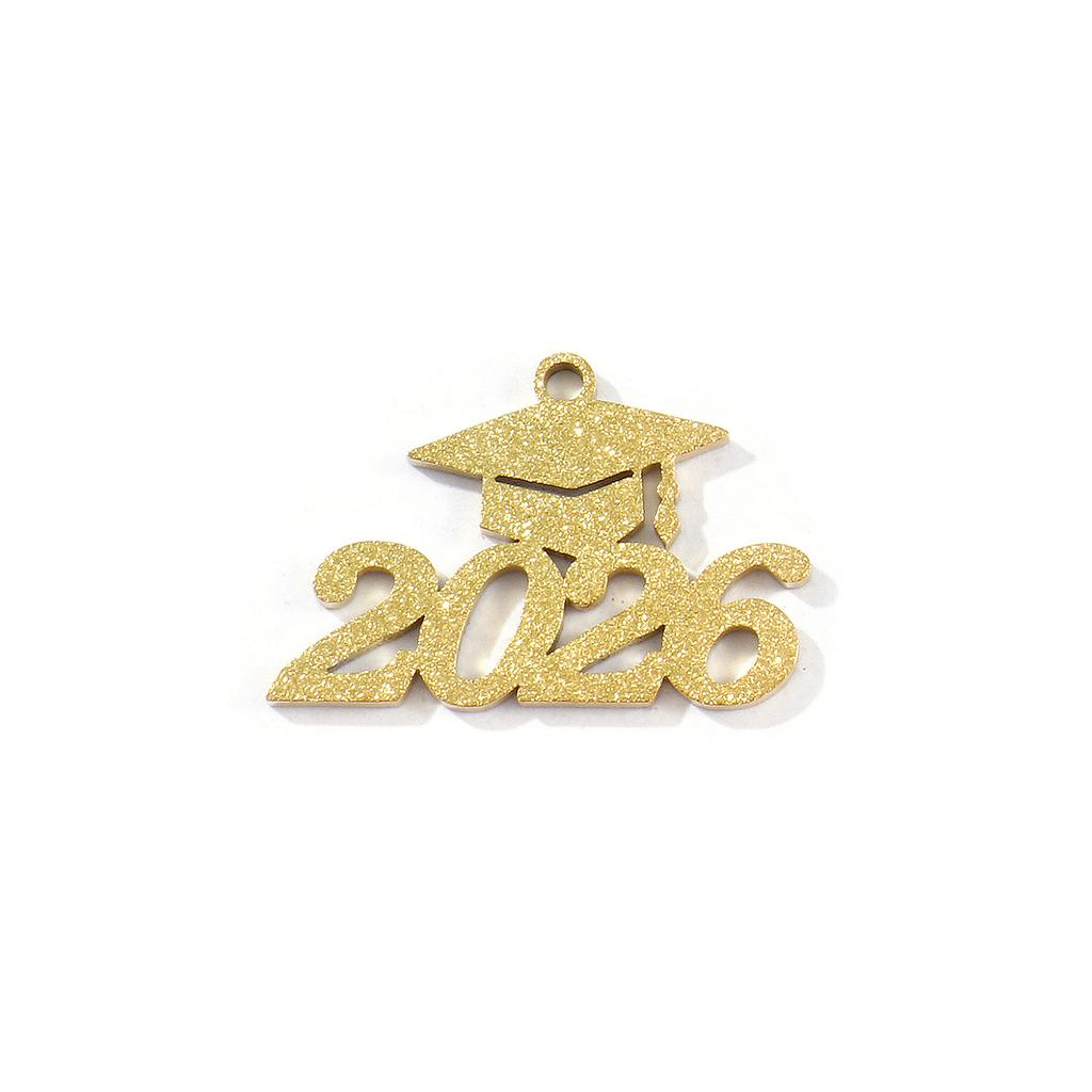 5pcs New 304 Stainless Steel Charms 2026 College Jewelry Charms Multicolor Doctorial Hat Hollow Pendants DIY Necklace Jewelry