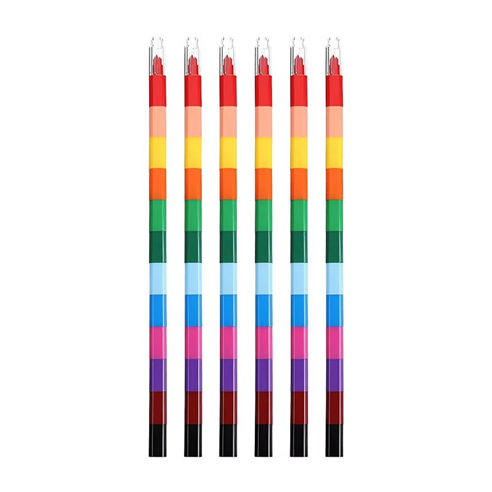 

6/12pcs 12 Colors Stackable Crayons Creative Rainbow Building Blocks Coloring Oil Painting Stick Student Stationery YMY