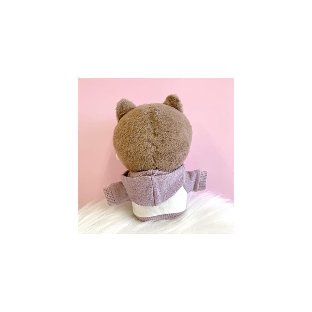 Bicolor Hoodie 10cm Plush Doll Outfit Mauve Costume Accessory for Kpop Doll Collectors