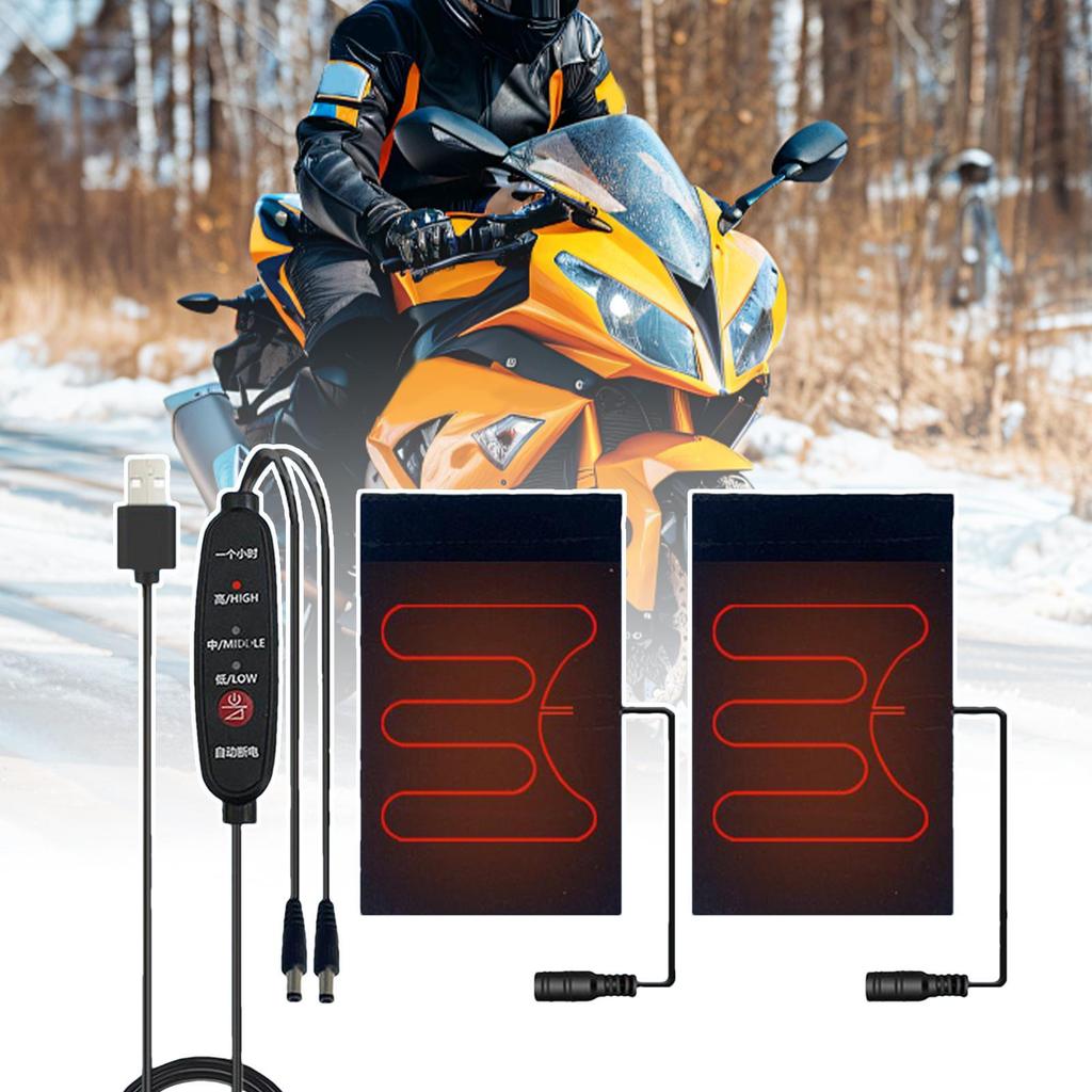 Handlebar Heater 5V Motorcycle Grip Warmers 3 Heating Temperatures Warm Hand Protection Winter Riding Gear for ATVs Bikes