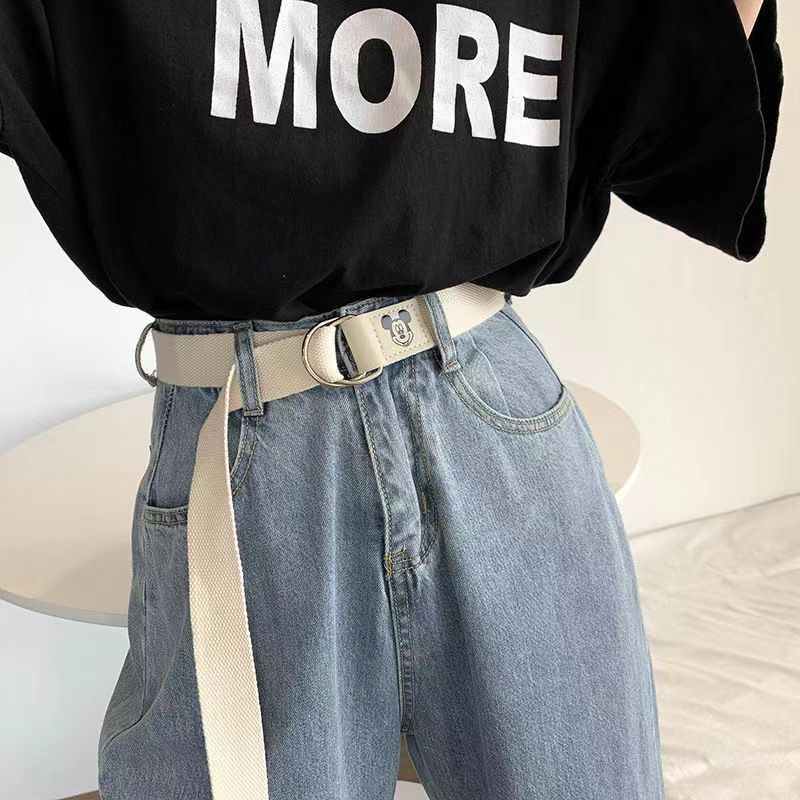 Chic Casual Wide Pants Belt With Double Ring Buckle For Students Perfect For Wear Everyday