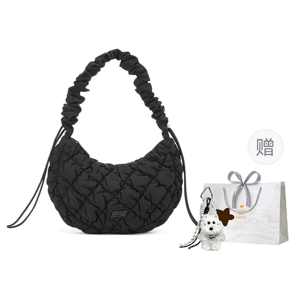 New Skechers Fabric Shoulder Bag, Crossbody Bag Regular Unisex Carbon Black L125U057-0018