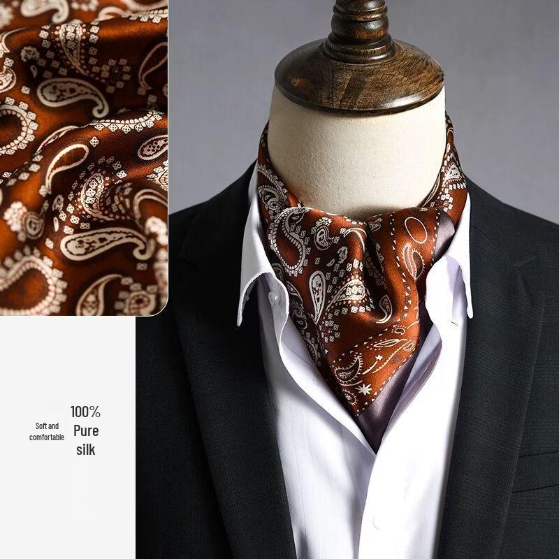 TXRMDX Мужской квадратный шарф из 100% шелка 53x53cm