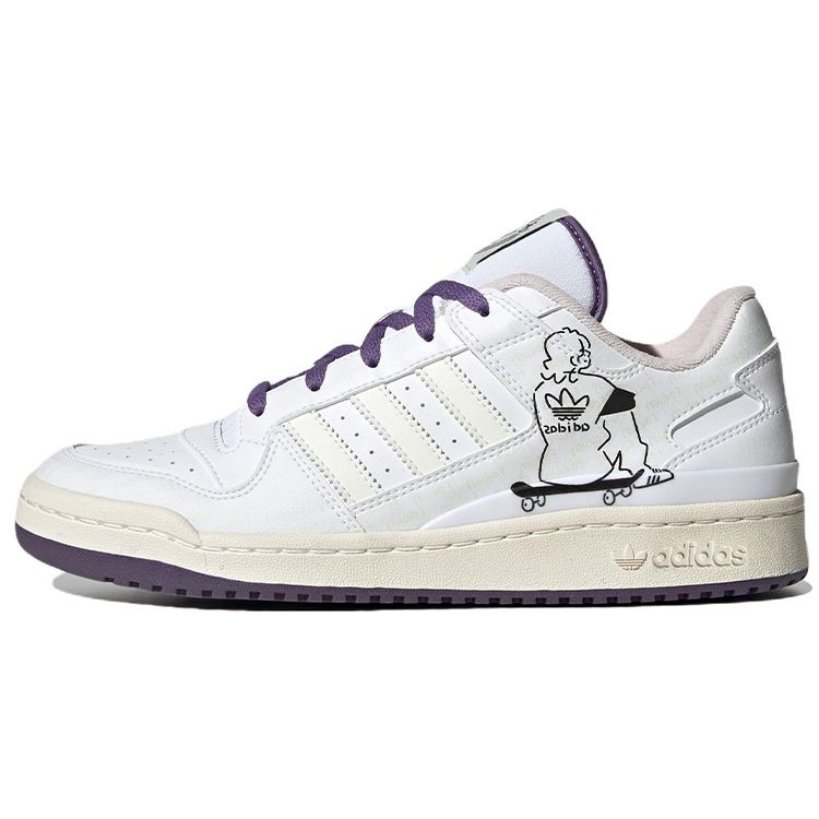 

Adidas Originals Forum Low CL Leather Comfortable Low-Top Sneakers Unisex Sneakers White Purple IE2121