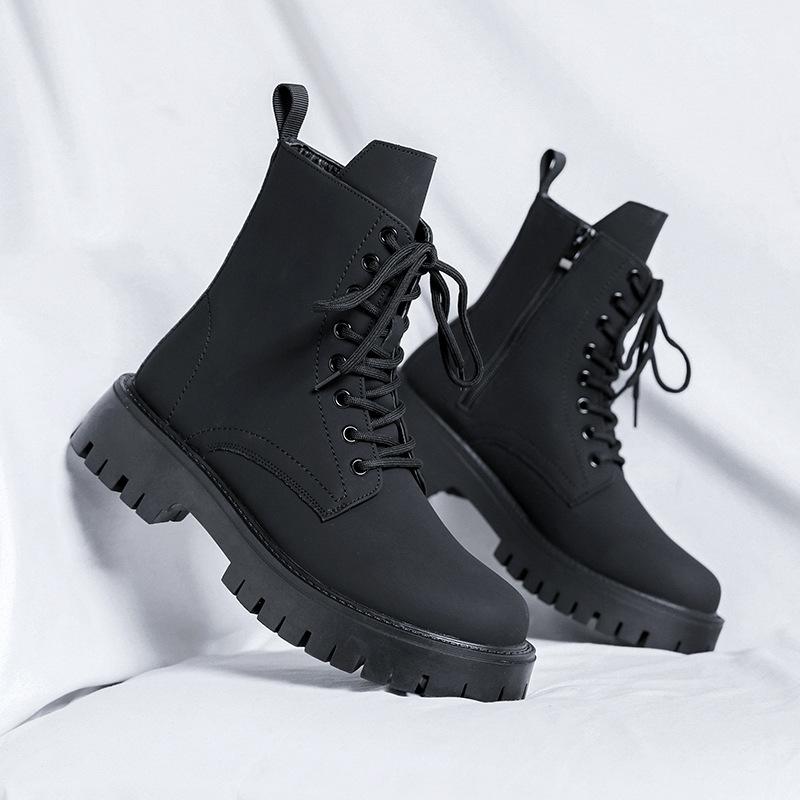 Fashion Autumn Winter New Designer Ankle Boots for Men Fashion Casual Solid Color Platform Shoes Male Soft Cowhide British Mens Boots