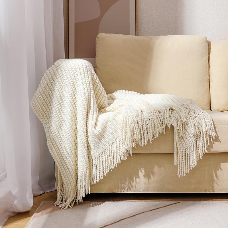 Bohemian Knitted Sofa and Office Nap Blanket for Air Conditioning and Bed End Use