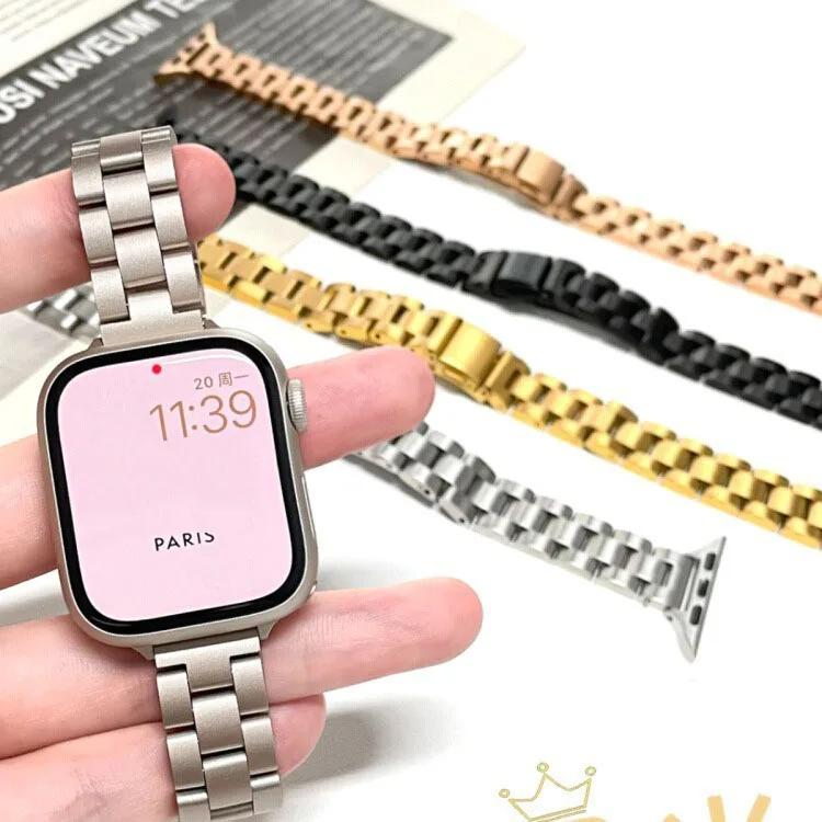 Slim Stainless Steel Strap for Apple Watch 46mm 45mm 44mm 40mm 42mm 41mm Chain Link Metal Bracelet Ultra2 49mm IWatch 10 9 8 7 6