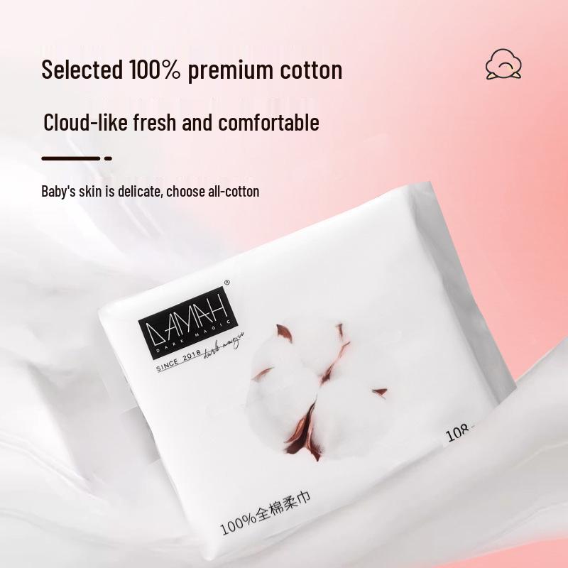 Dual-Use DAMAh Black Magic Soft Face Towel - Thick, Disposable, Wet & Dry Cleansing Non-Woven Towel