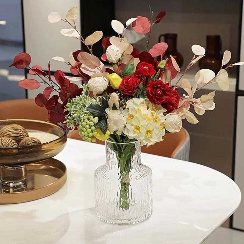 Hydroponik-Behälter Retro-Glasvase, Nordischer Strukturtyp, Tisch-Blumentopf, Blumengesteck-Ornament