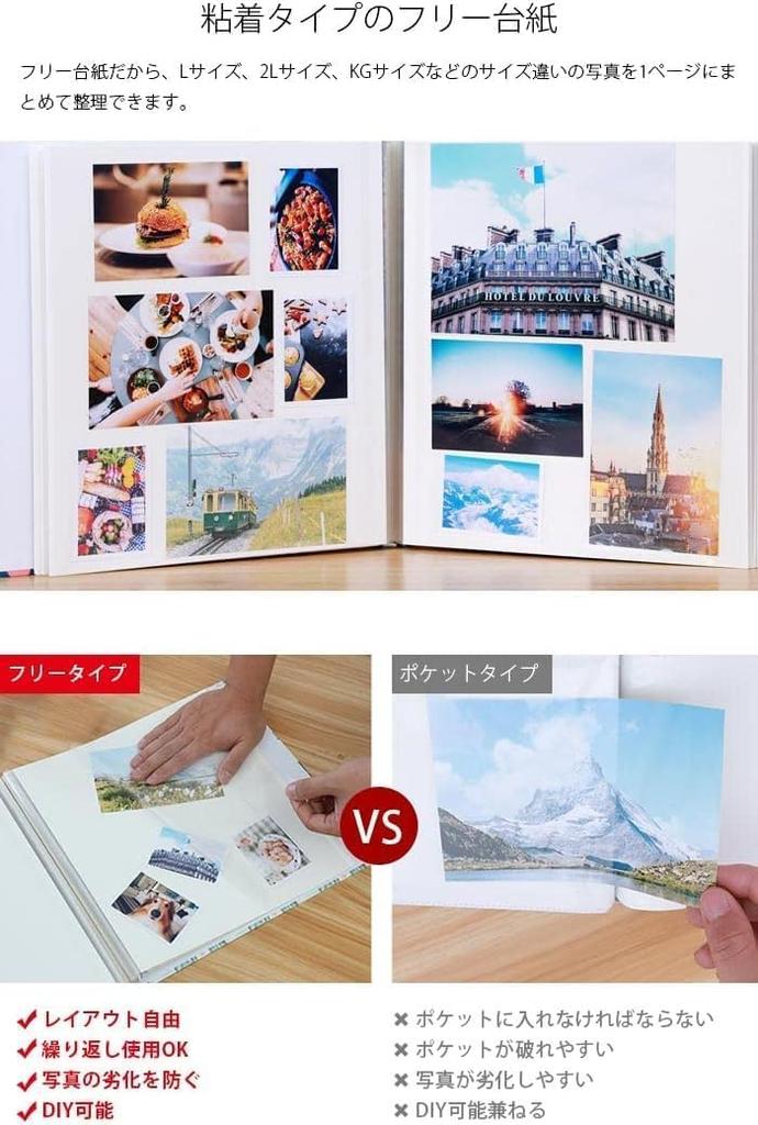 Album Photo Large Capacity Photo Album 40 Pages 360 Sheets 480 Sheets Adhesive Type DIY Paste Mini Size L Size KG Size 2L Size Highly Transparent Film