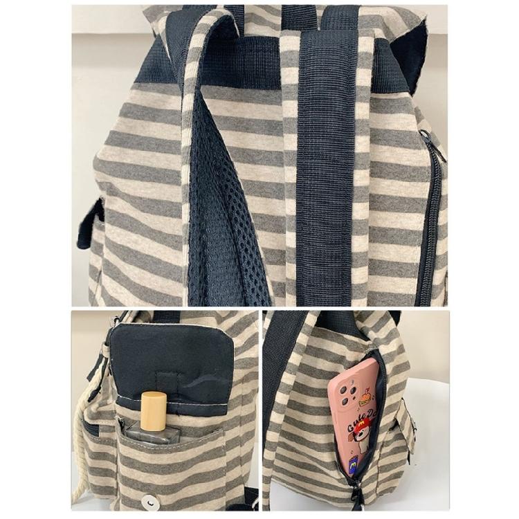 Sac à dos scolaire pour étudiants Sac à dos à rayures rétro Sacs à dos de voyage Sacs à dos de jour grande capacité Sac à dos de voyage pour filles