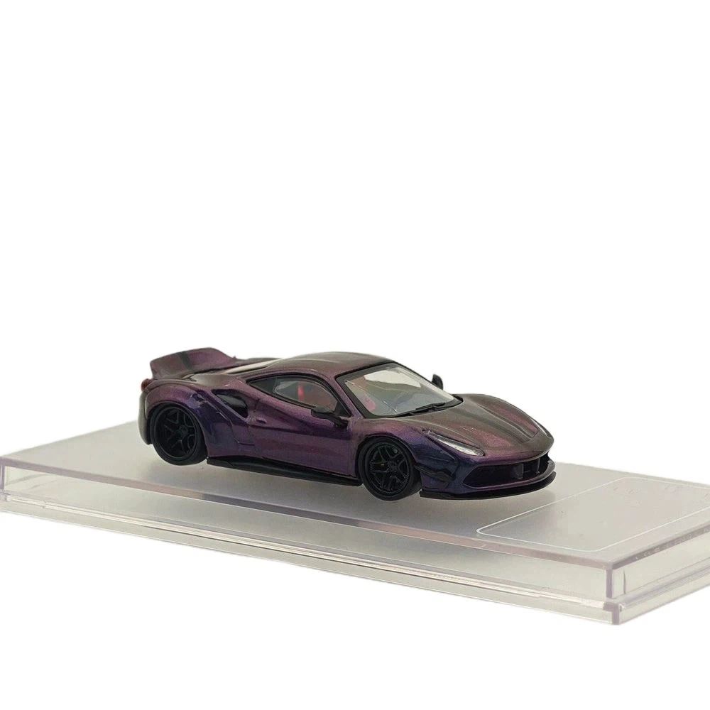 

CM 1:64 Scale LB-Works 488 Widebody LBWK Chameleon Magic Purple Diecast Model Car Miniature Toy Vehicle Models Collection фиолетовый