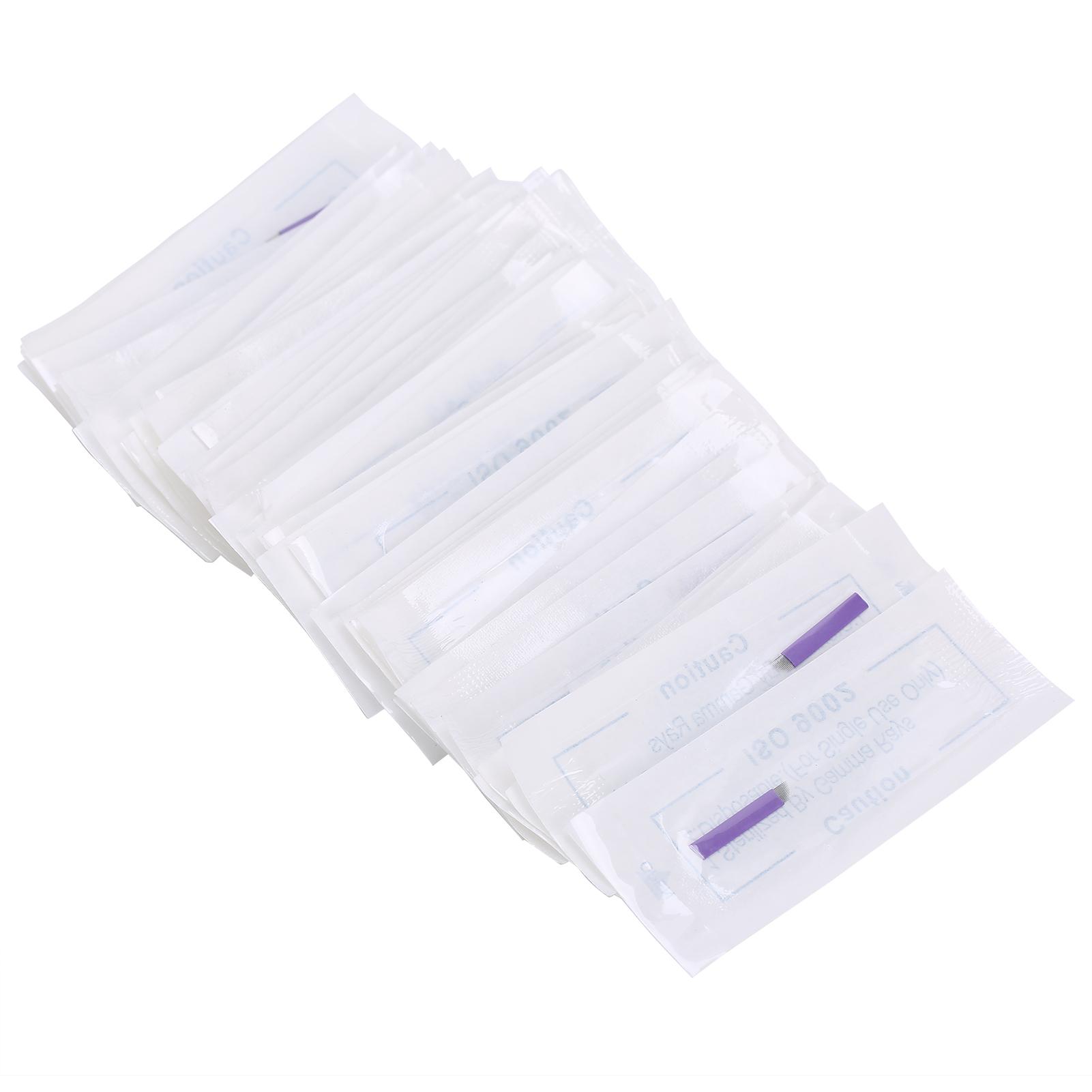 

50 шт. игл для микроблейдинга из пищевой нержавеющей стали, иглы для татуажа бровей, 14 штифтов